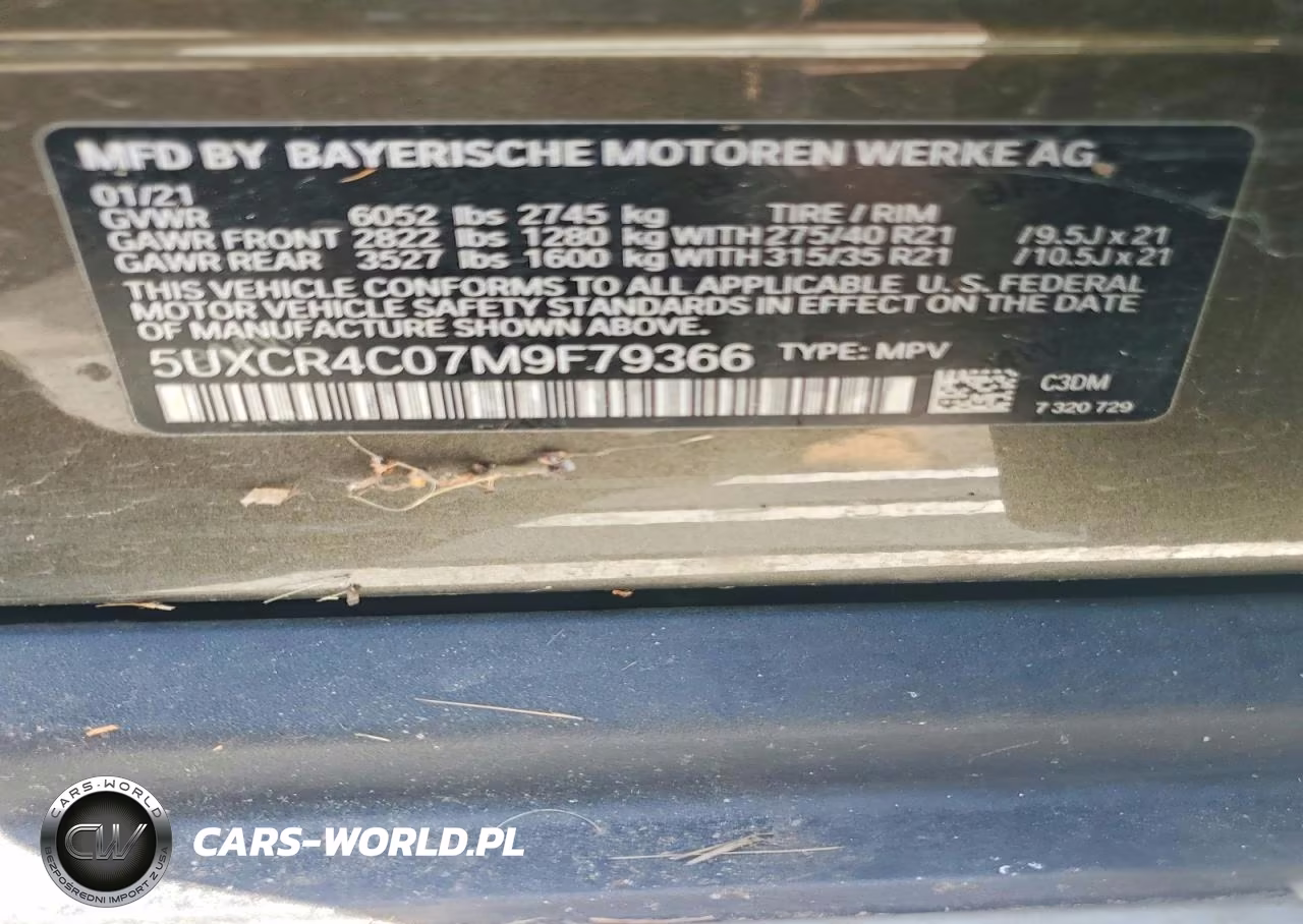 2021 BMW X5 Sdrive 40I VIN:5UXCR4C07M9F79366 - 13
