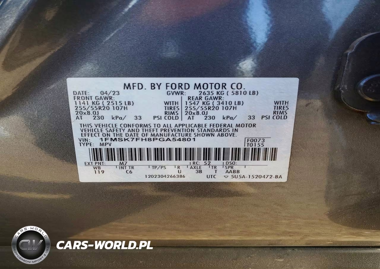 2023 Ford Explorer Limited VIN:1FMSK7FH8PGA54801 - 14