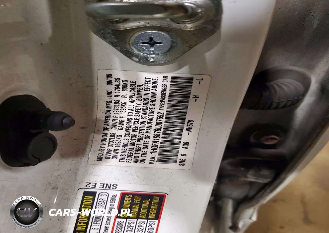 2006 Honda Civic Ex VIN:1HGFA16876L007692 - 12