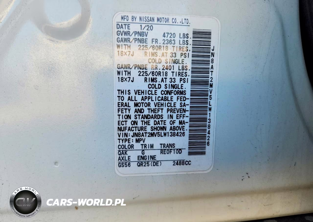 2020 Nissan Rogue Sv VIN:JN8AT2MV5LW138426 - 12