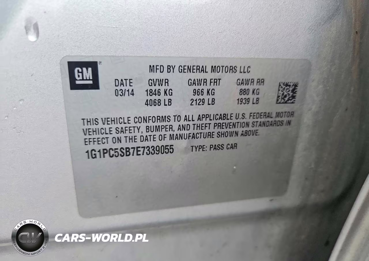 2014 Chevrolet Cruze Lt VIN:1G1PC5SB7E7339055 - 12