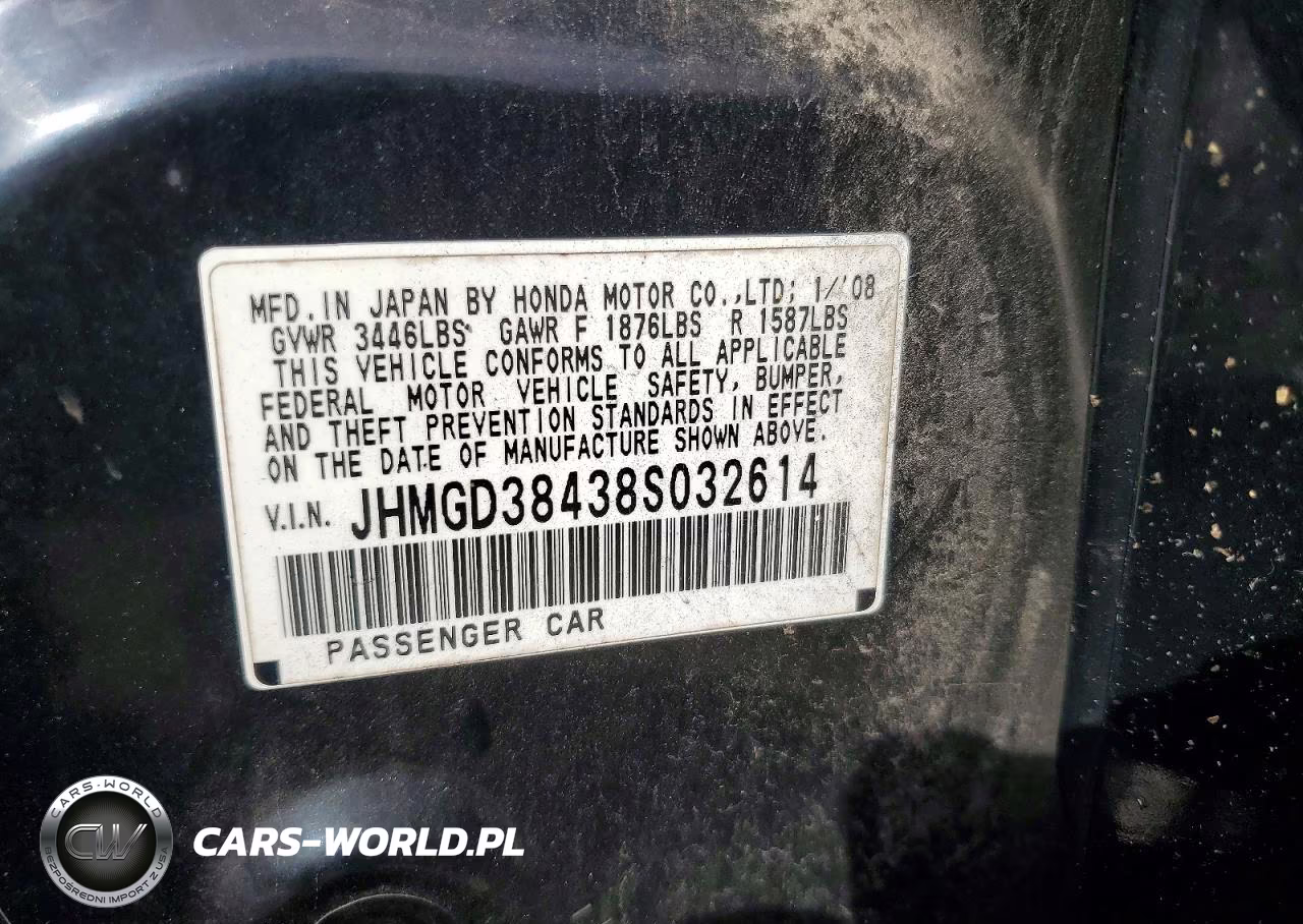 2008 Honda Fit VIN:JHMGD38438S032614 - 12