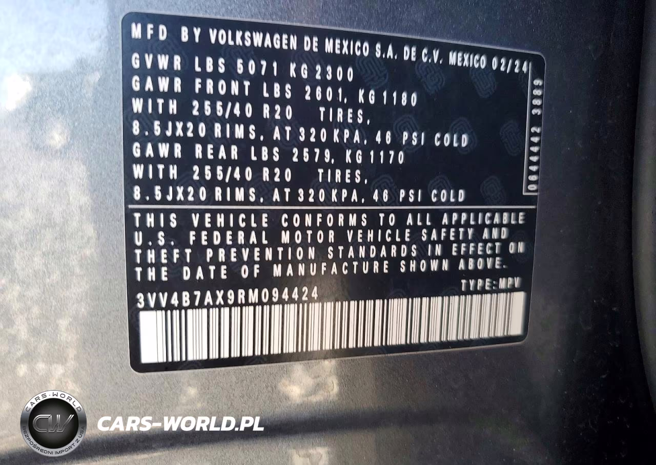 2024 Volkswagen Tiguan Sel R-Line Black VIN:3VV4B7AX9RM094424 - 13