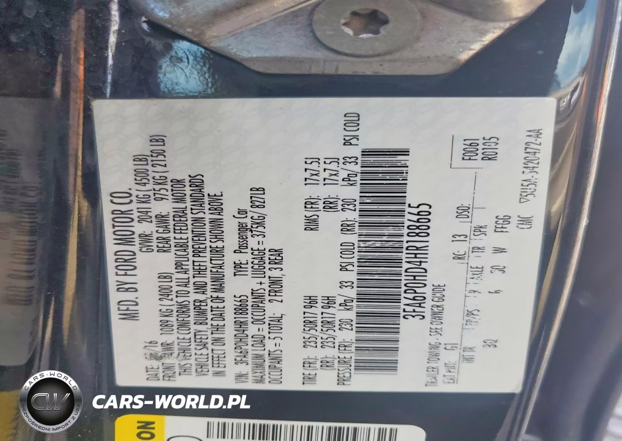 2017 Ford Fusion Se VIN:3FA6P0HD4HR188665 - 13