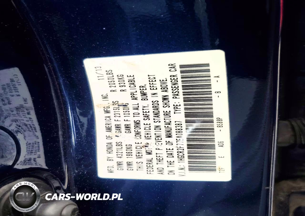 2014 Honda Accord Ex VIN:1HGCR2F77EA088387 - 12