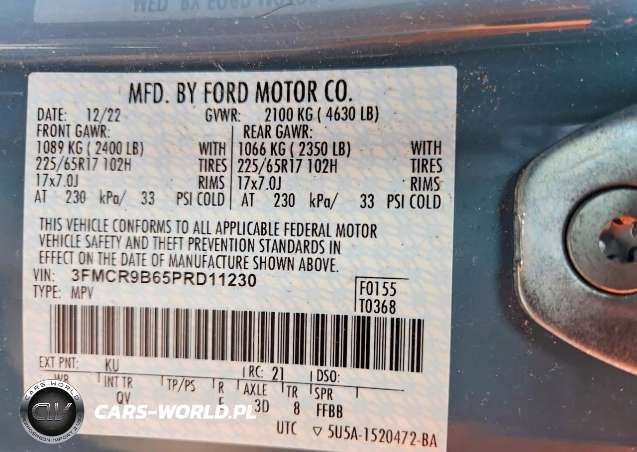 2023 Ford Bronco Sport Big Bend VIN:3FMCR9B65PRD11230 - 12