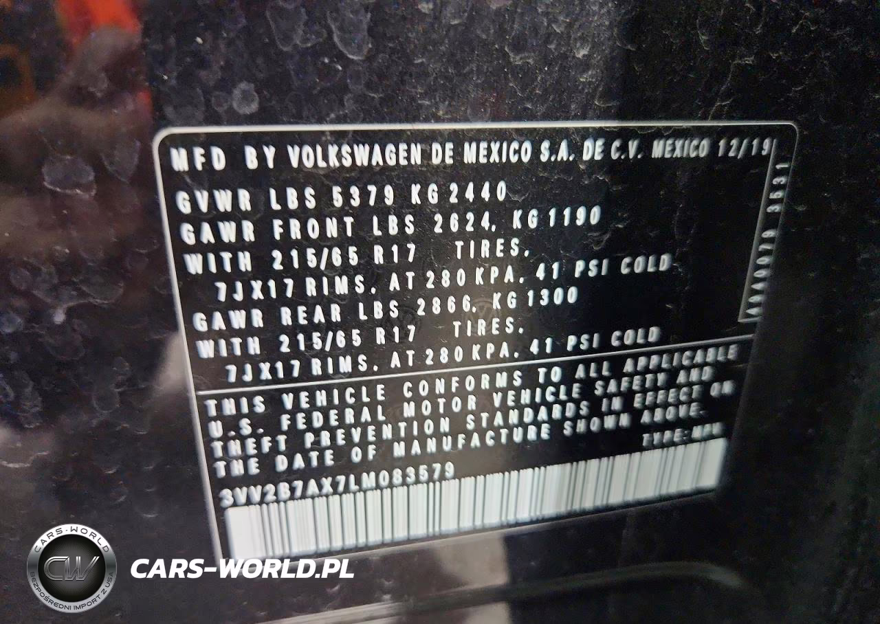 2020 Volkswagen Tiguan Se VIN:3VV2B7AX7LM083579 - 14