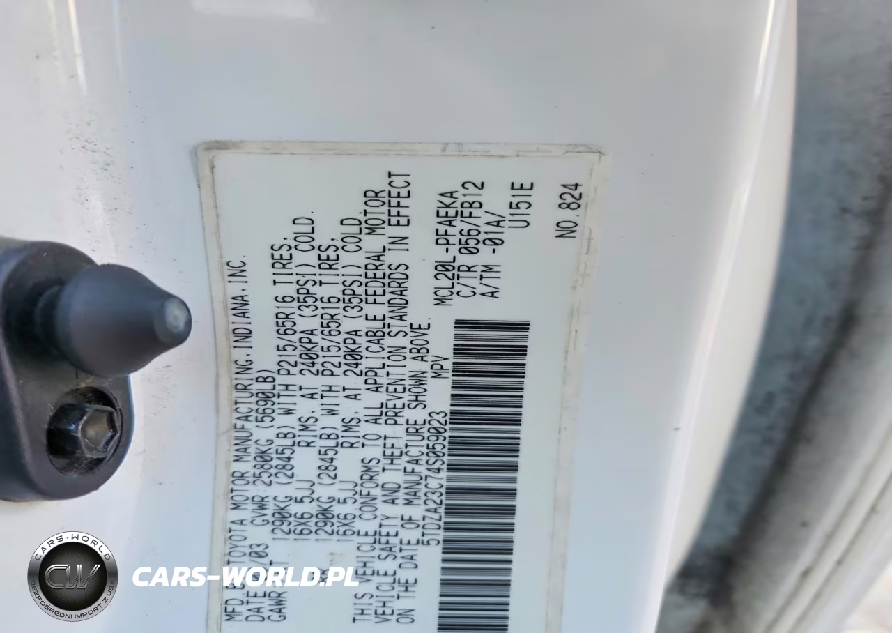 2004 Toyota Sienna Le 7 Passenger VIN:5TDZA23C74S059023 - 13
