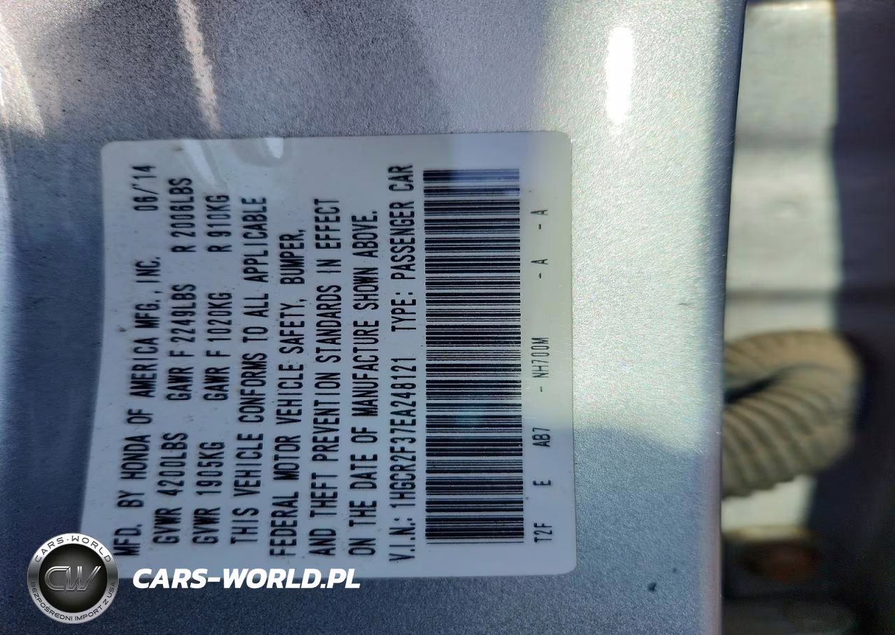 2014 Honda Accord Lx VIN:1HGCR2F37EA248121 - 13