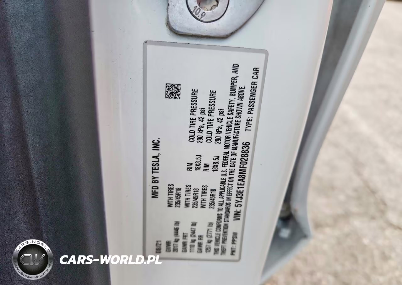 2021 Tesla Model 3 VIN:5YJ3E1EA8MF028836 - 12
