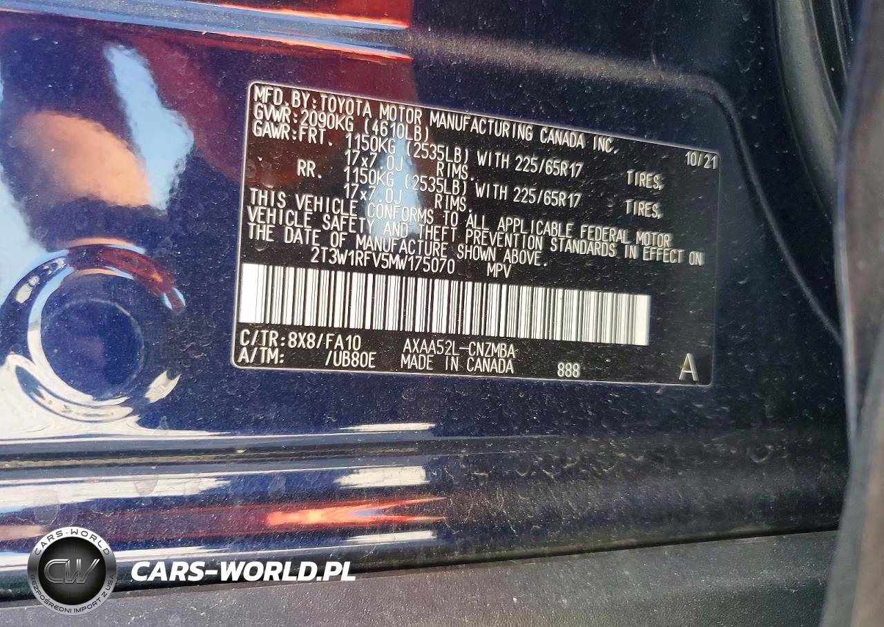 2021 Toyota Rav4 Xle VIN:2T3W1RFV5MW175070 - 14