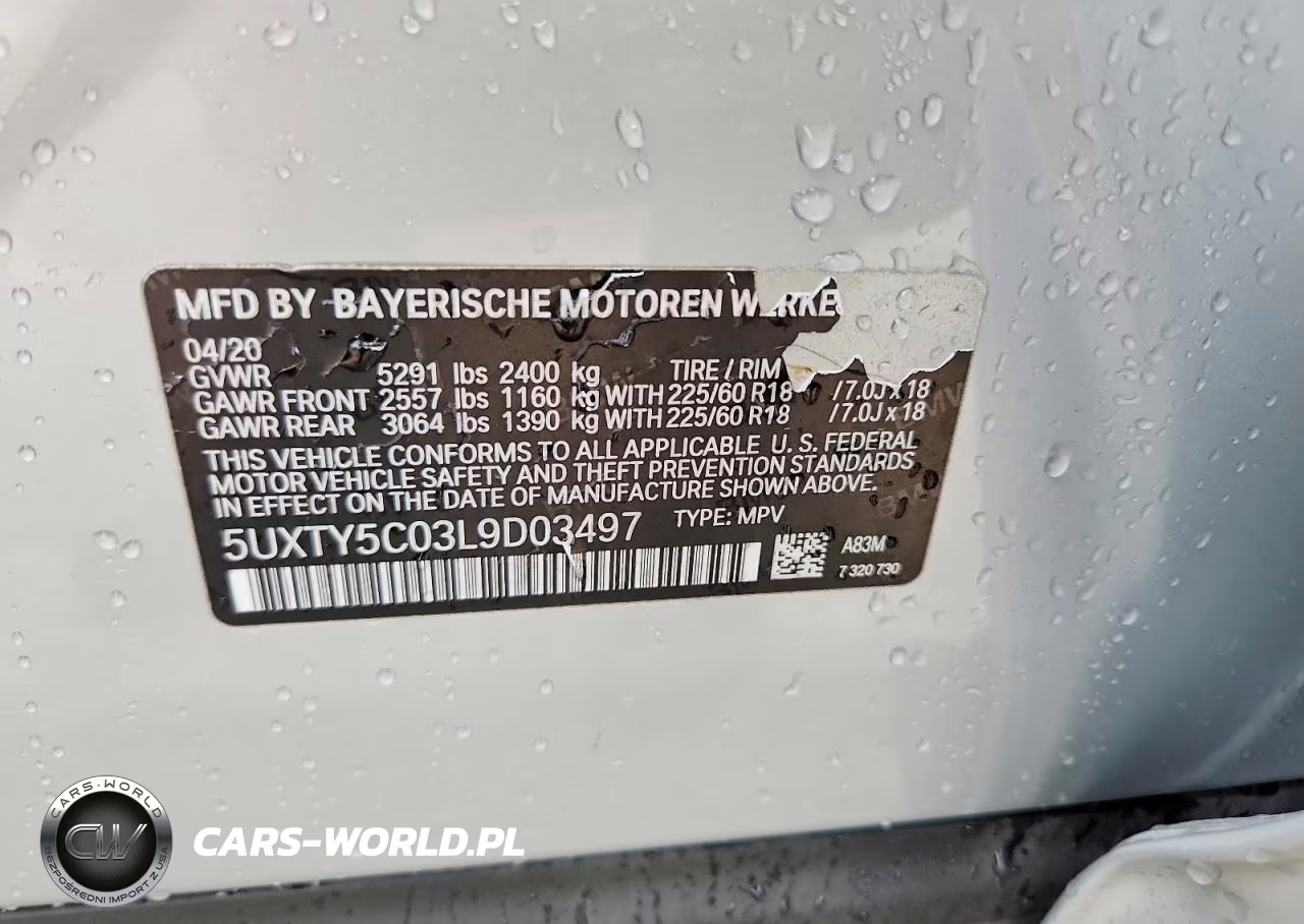 2020 BMW X3 xDrive30I VIN:5UXTY5C03L9D03497 - 14