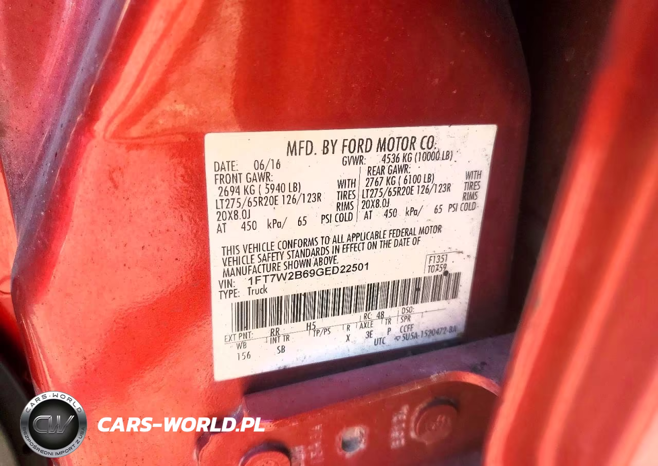 2016 Ford F250 Super Duty VIN:1FT7W2B69GED22501 - 12