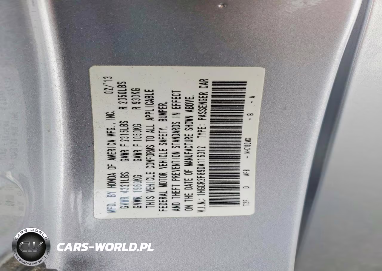 2013 Honda Accord Exl VIN:1HGCR2F89DA116312 - 13