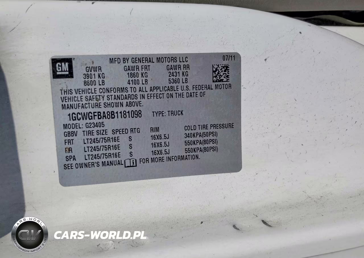 2011 Chevrolet Express G2500 Delivery Van VIN:1GCWGFBA8B1181098 - 13