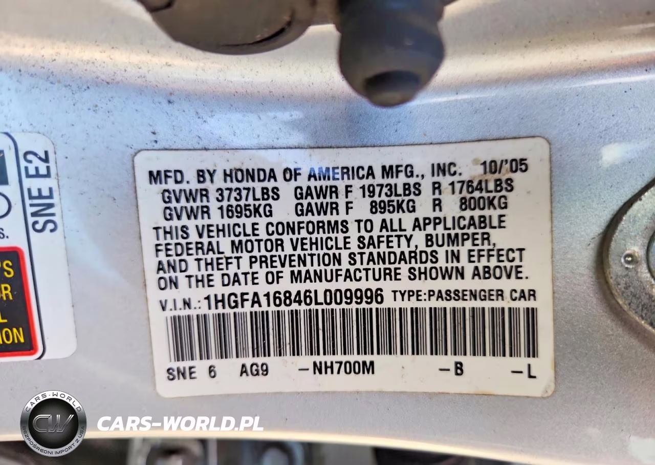 2006 Honda Civic Ex VIN:1HGFA16846L009996 - 12