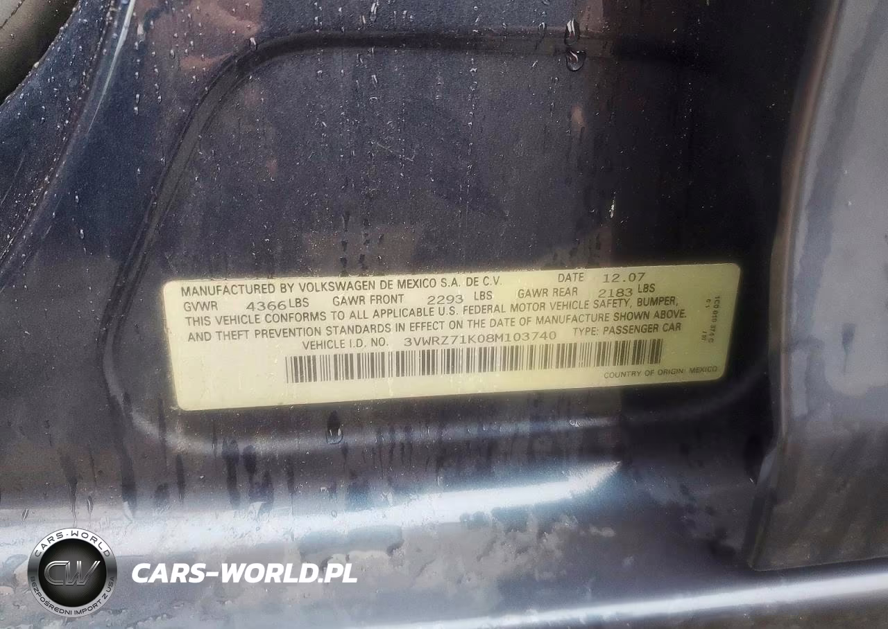 2008 Volkswagen Jetta Se VIN:3VWRZ71K08M103740 - 12
