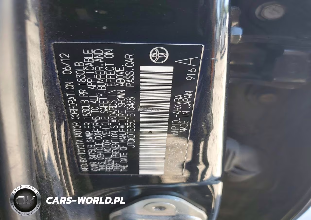 2012 Toyota Prius C Two VIN:JTDKDTB35C1513488 - 12