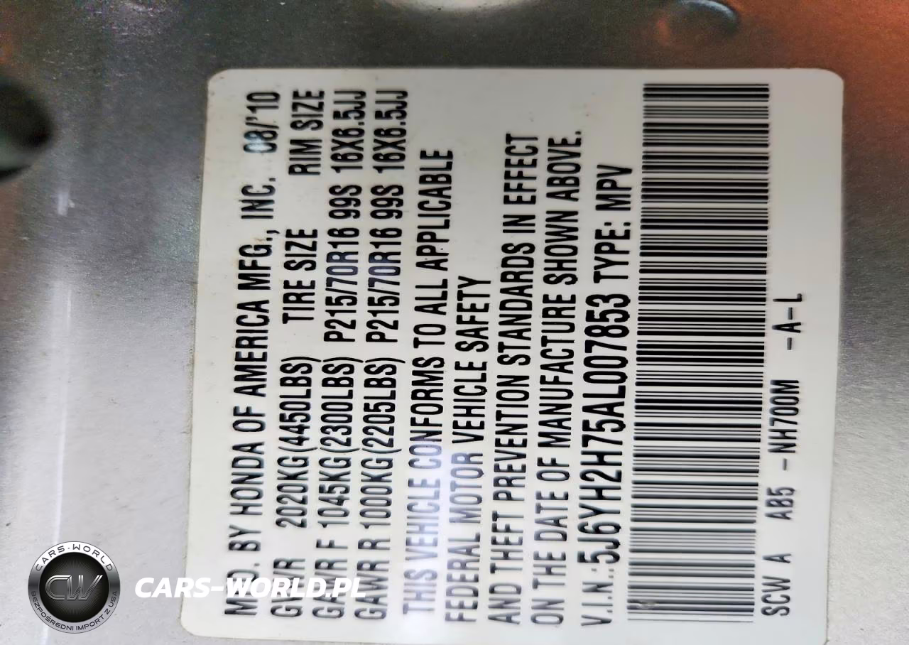 2010 Honda Element Ex VIN:5J6YH2H75AL007853 - 13