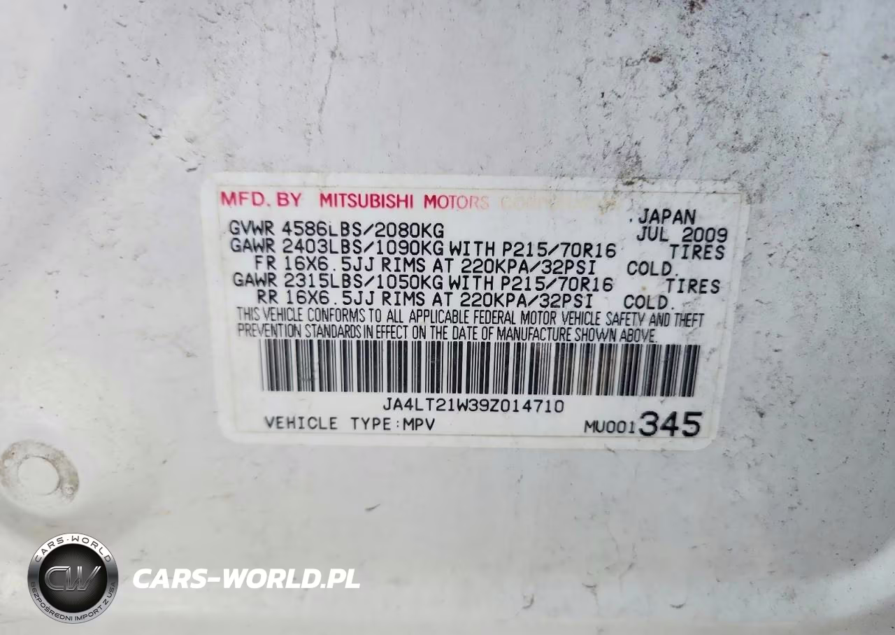 2009 Mitsubishi Outlander Es VIN:JA4LT21W39Z014710 - 13