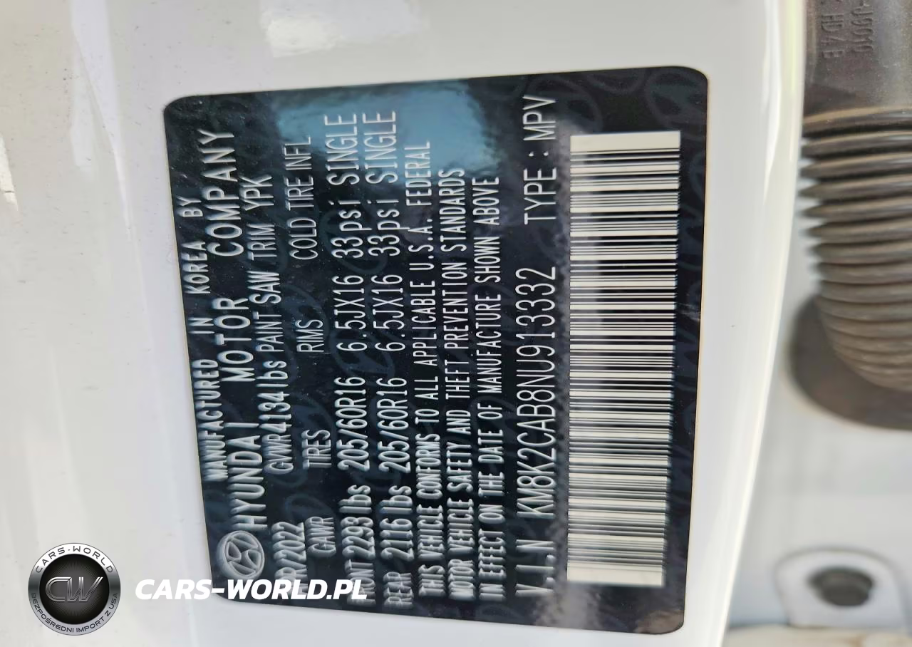 2022 Hyundai Kona Se VIN:KM8K2CAB8NU913332 - 13