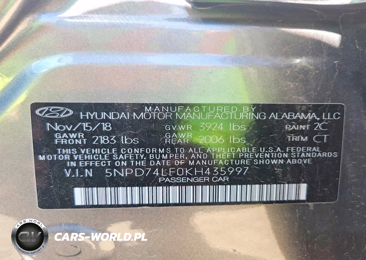2019 Hyundai Elantra Se VIN:5NPD74LF0KH435997 - 13