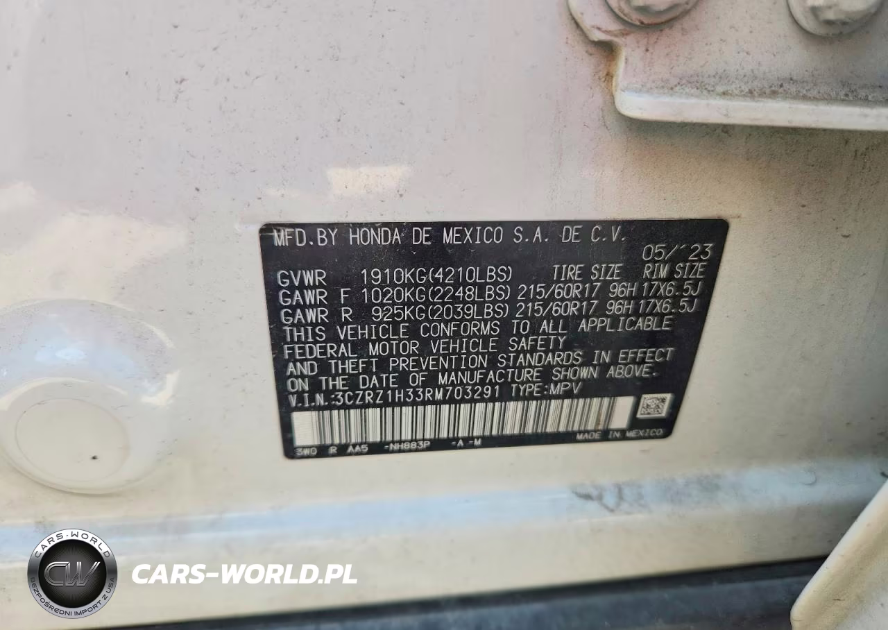 2024 Honda Hr-V Lx VIN:3CZRZ1H33RM703291 - 14