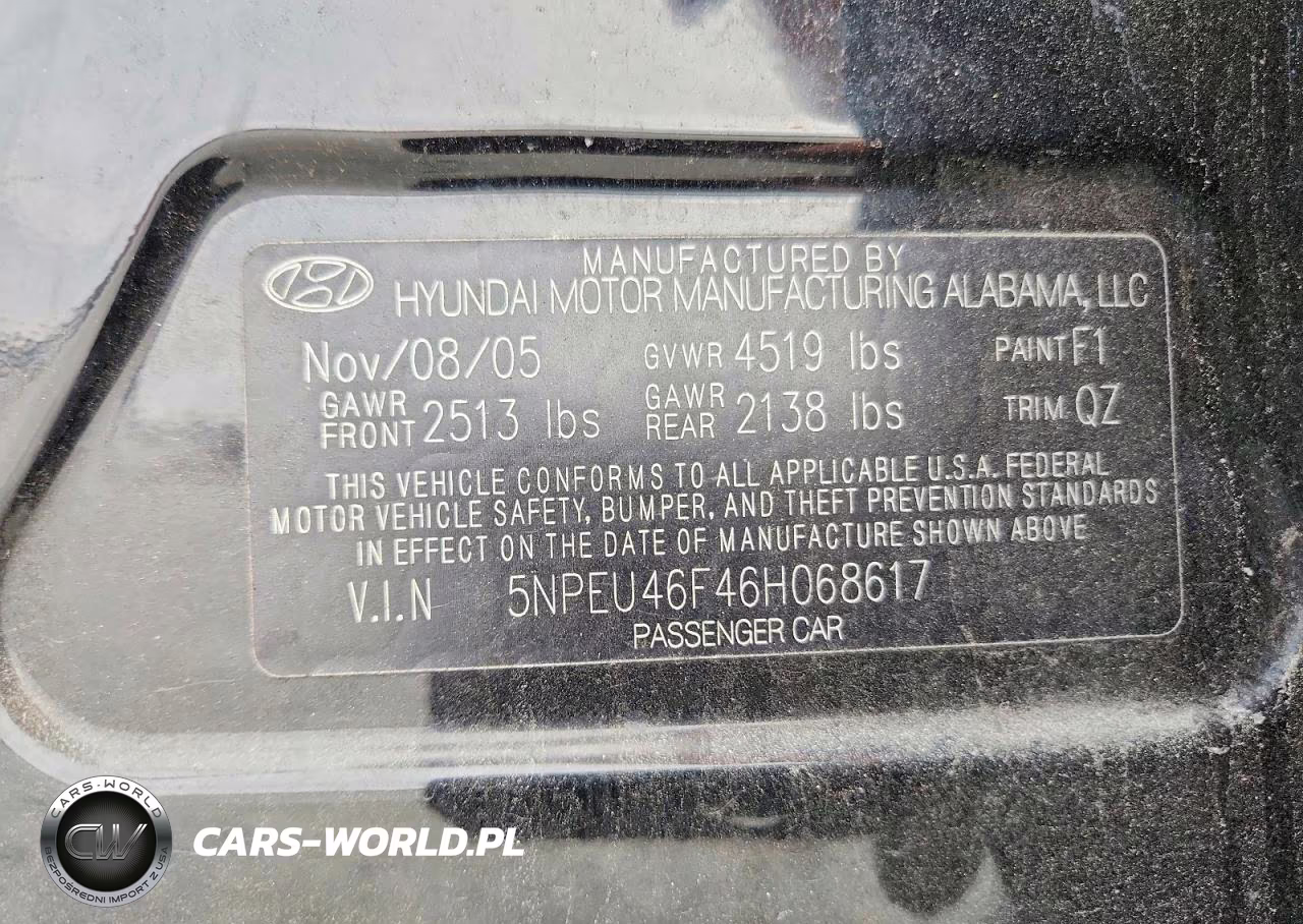 2006 Hyundai Sonata Gls V6 VIN:5NPEU46F46H068617 - 12