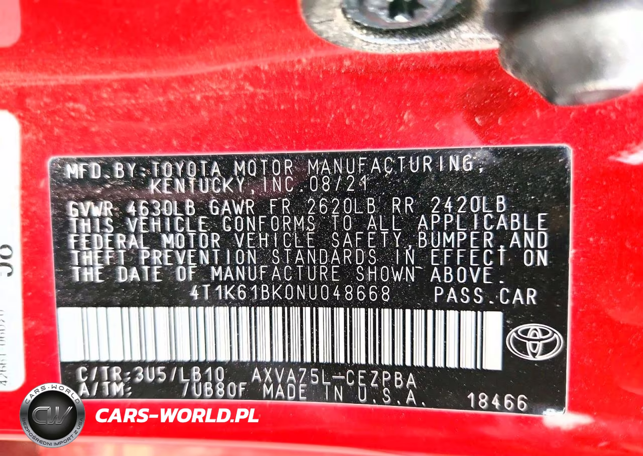 2022 Toyota Camry Xse VIN:4T1K61BK0NU048668 - 12