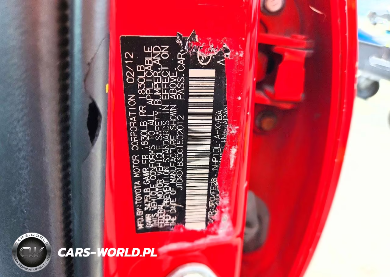 2012 Toyota Prius C One VIN:JTDKDTB30C1502012 - 12