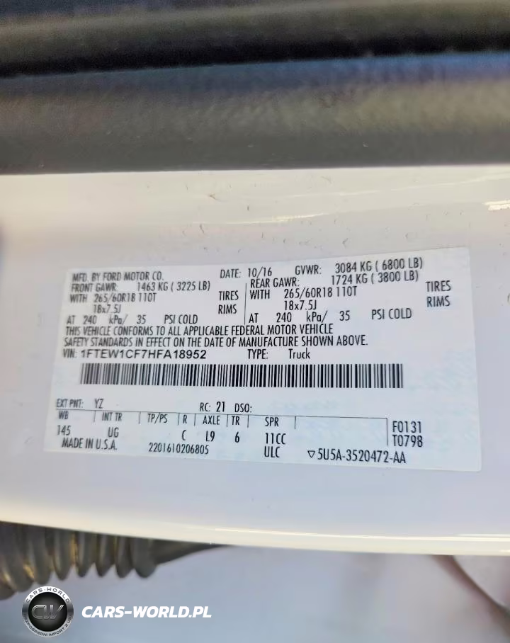 2017 Ford F150 Supercrew VIN:1FTEW1CF7HFA18952 - 12
