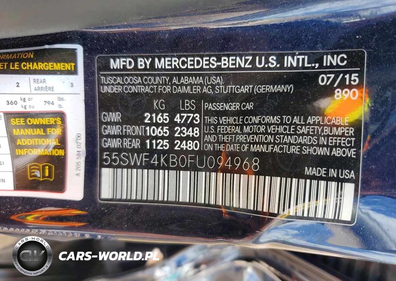 2015 Mercedes-Benz C 300 4Matic VIN:55SWF4KB0FU094968 - 12