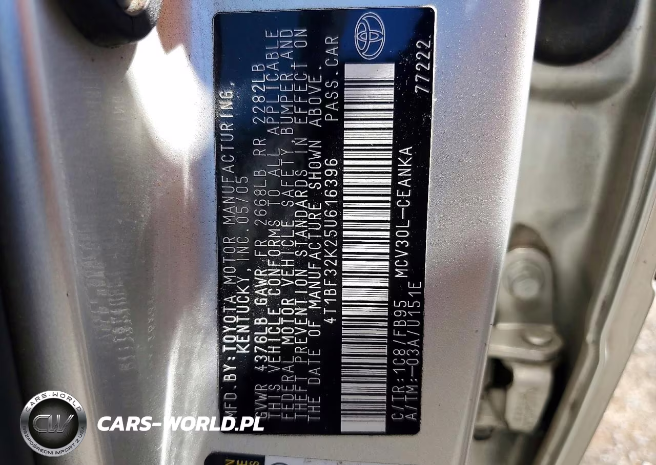 2005 Toyota Camry Le V6 VIN:4T1BF32K25U616396 - 13