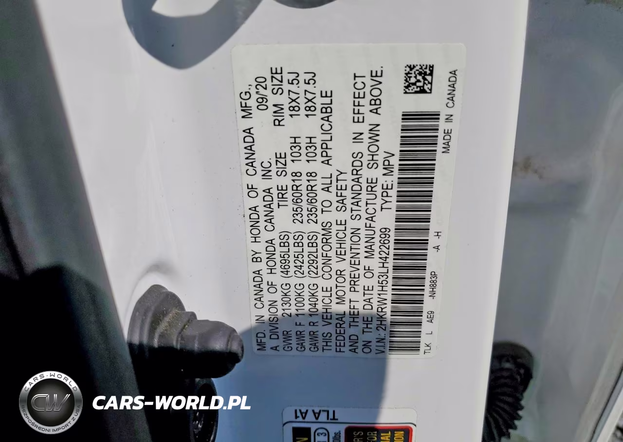2020 Honda Cr-V Ex VIN:2HKRW1H53LH422699 - 13
