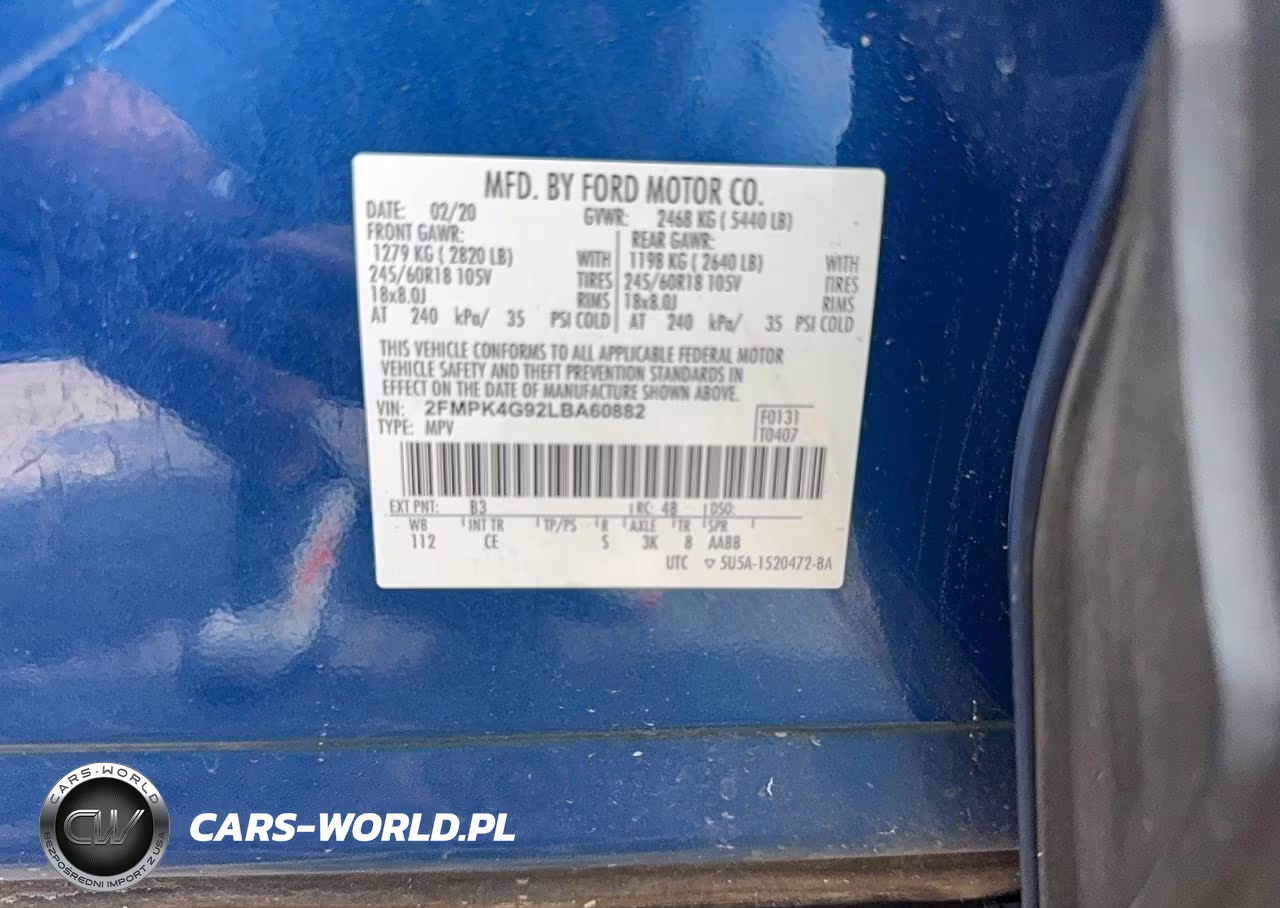 2020 Ford Edge Se VIN:2FMPK4G92LBA60882 - 10