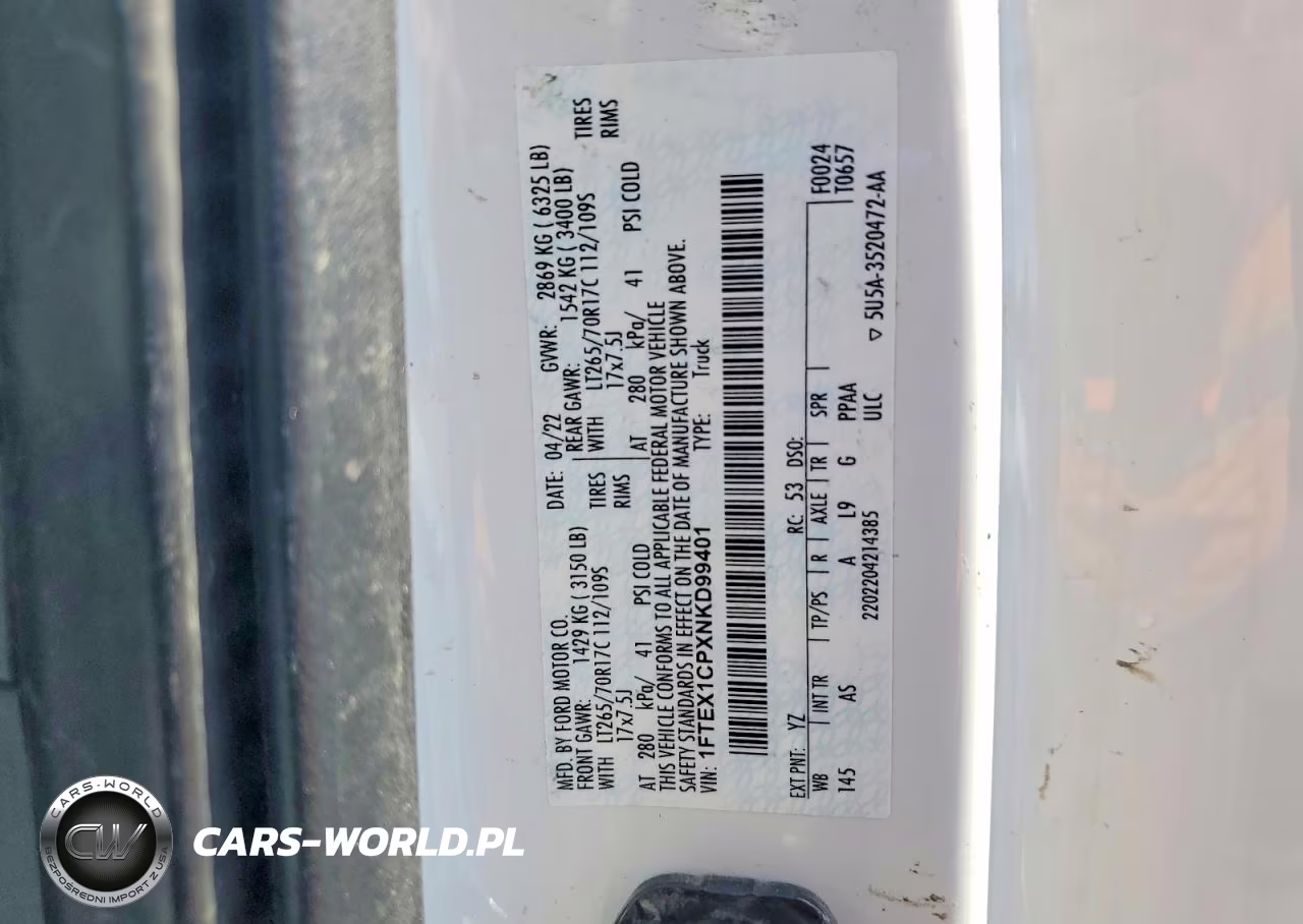 2022 Ford F150 Super Cab VIN:1FTEX1CPXNKD99401 - 12