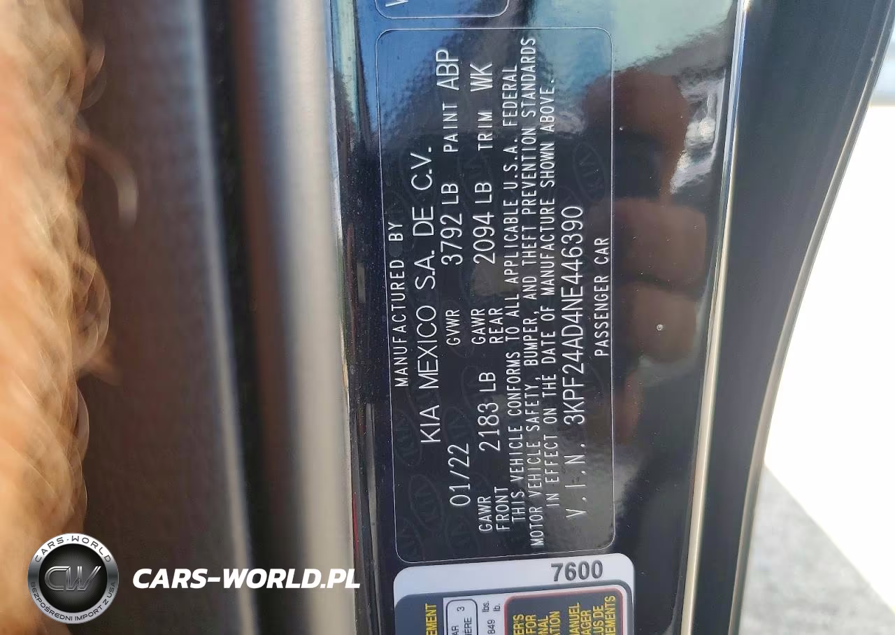 2022 Kia Forte Fe VIN:3KPF24AD4NE446390 - 12