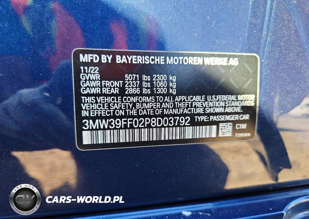2023 BMW 330E VIN:3MW39FF02P8D03792 - 13
