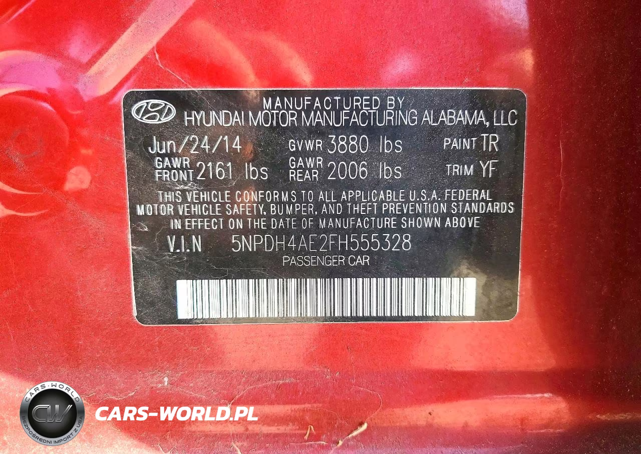 2015 Hyundai Elantra Limited VIN:5NPDH4AE2FH555328 - 12