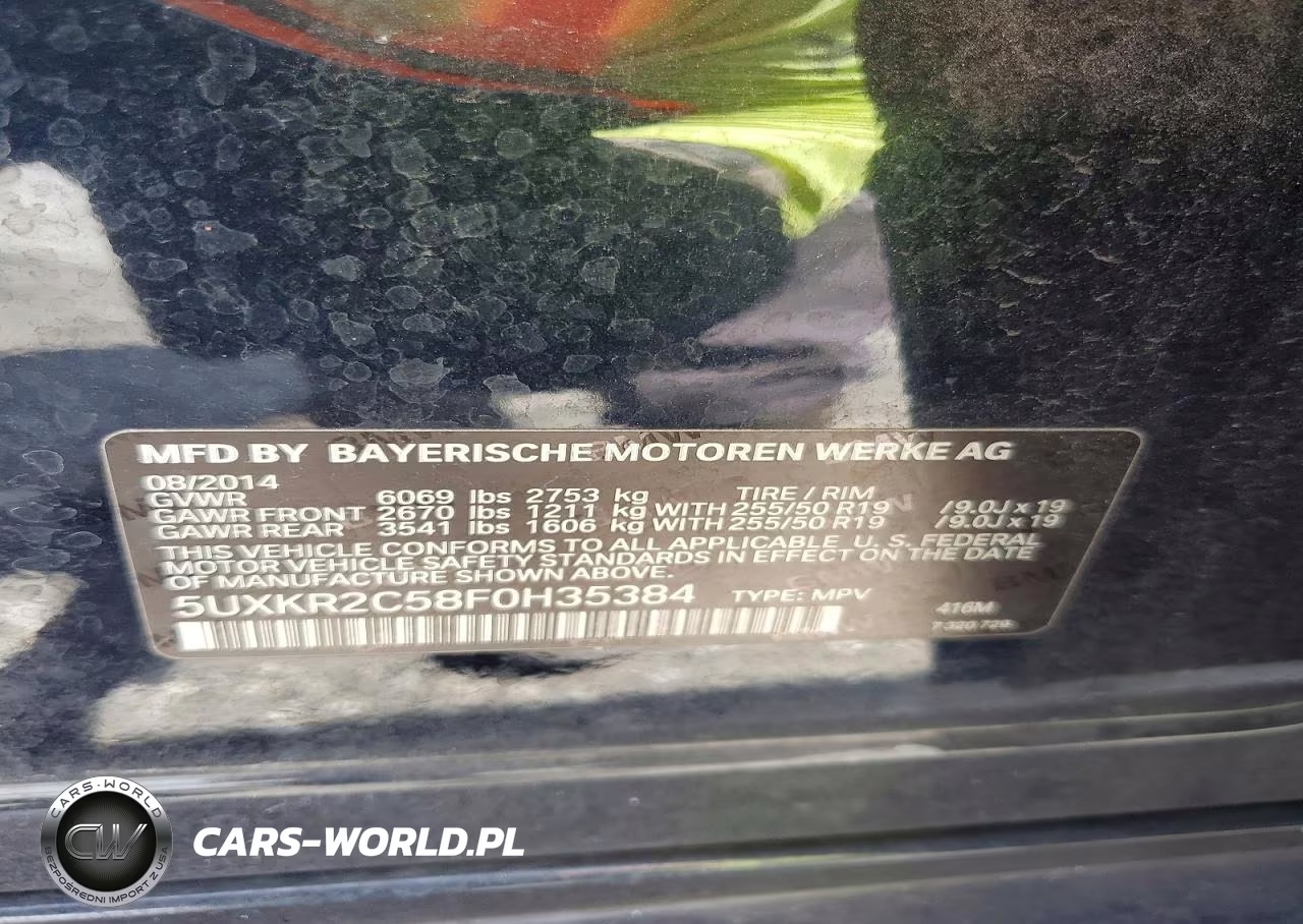 2015 BMW X5 Sdrive35I VIN:5UXKR2C58F0H35384 - 13