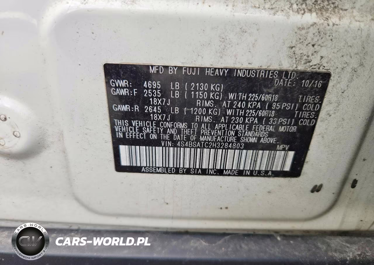 2017 Subaru Outback Touring VIN:4S4BSATC2H3284803 - 13