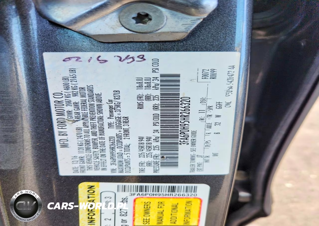 2017 Ford Fusion Se VIN:3FA6P0H95HR266320 - 12