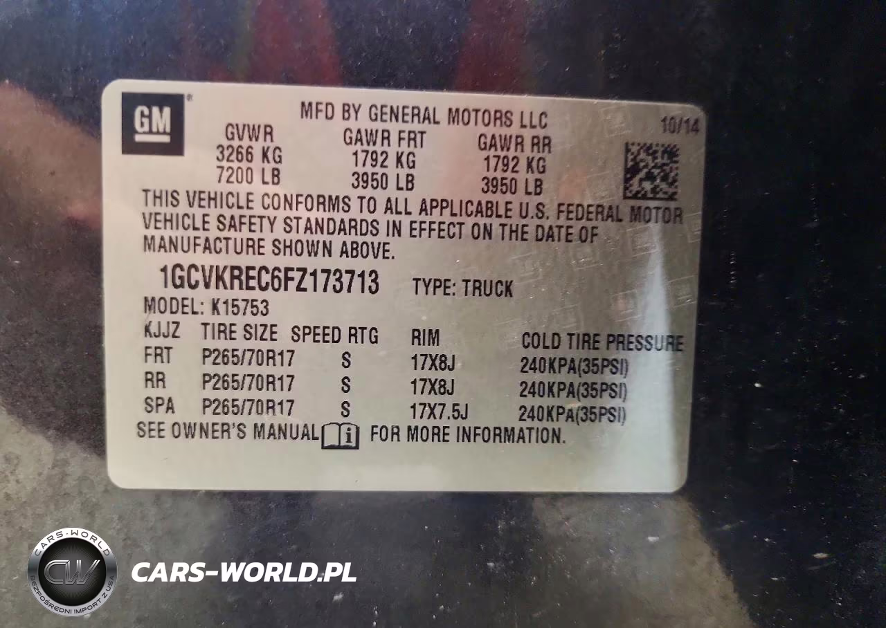 2015 Chevrolet Silverado K1500 Lt VIN:1GCVKREC6FZ173713 - 12
