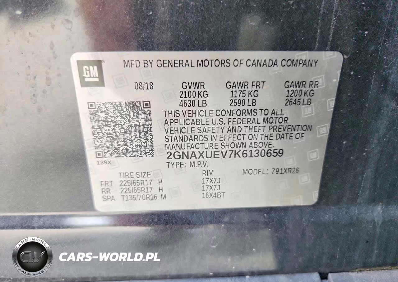 2019 Chevrolet Equinox Lt VIN:2GNAXUEV7K6130659 - 13