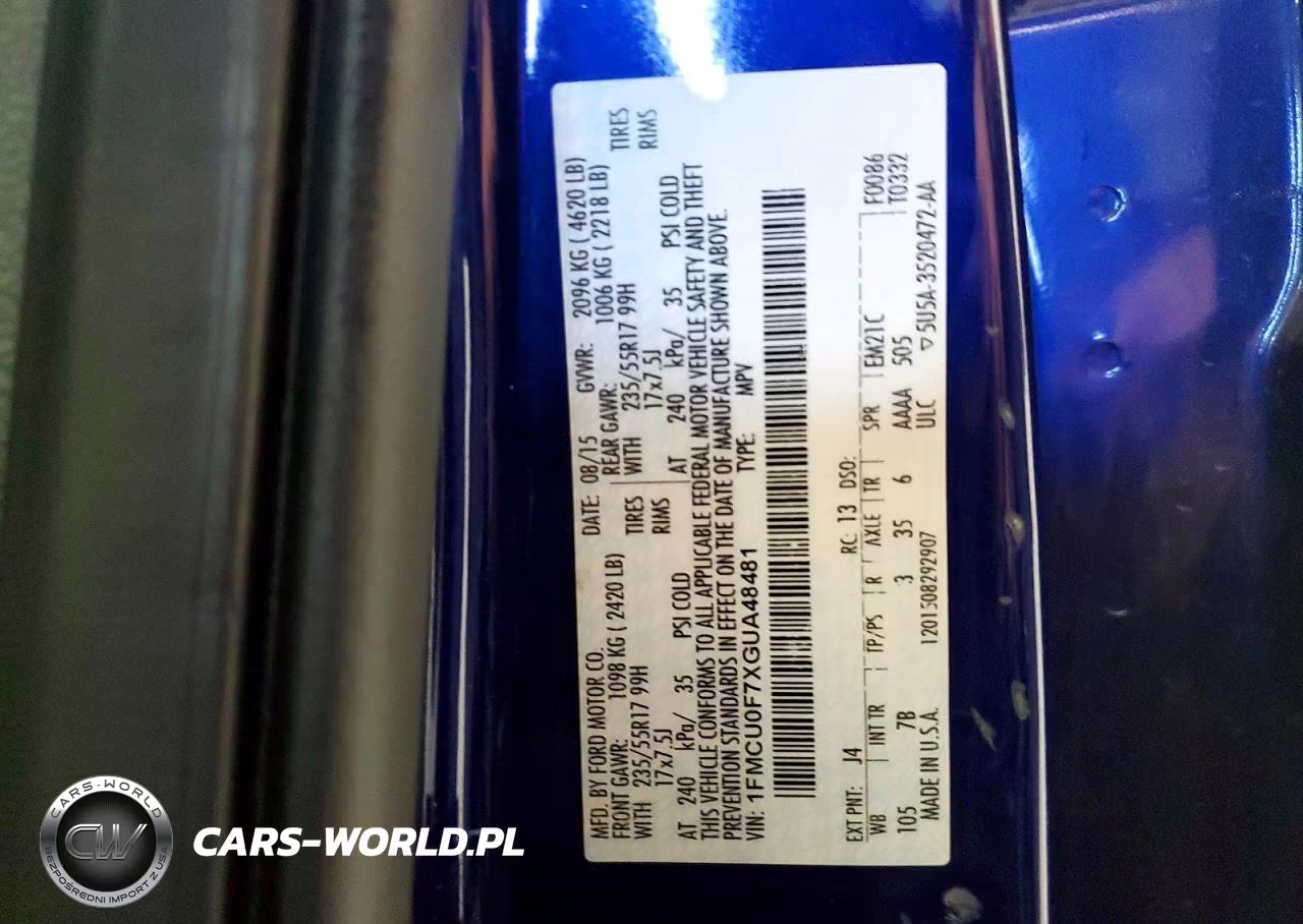 2016 Ford Escape S VIN:1FMCU0F7XGUA48481 - 13