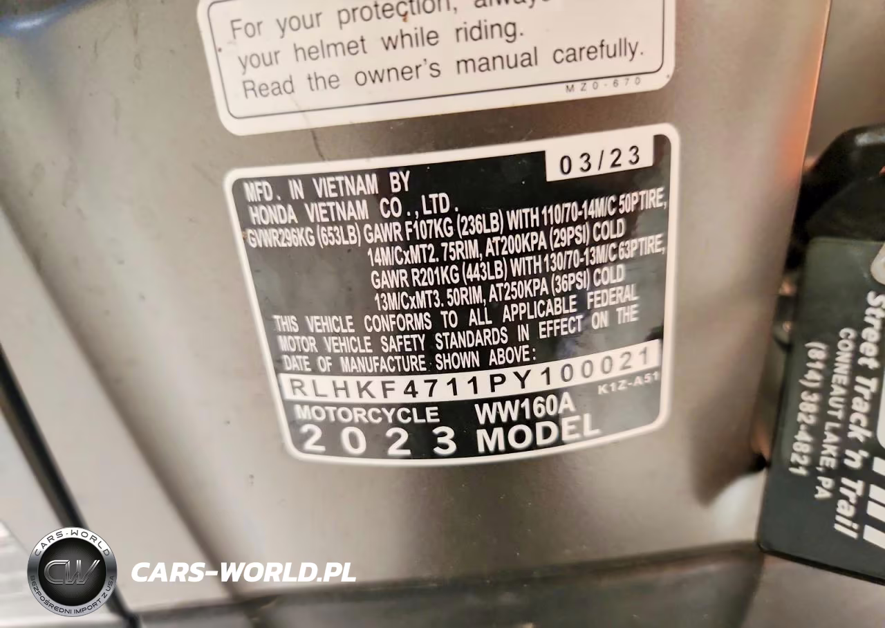 2023 Honda Ww150 A VIN:RLHKF4711PY100021 - 9