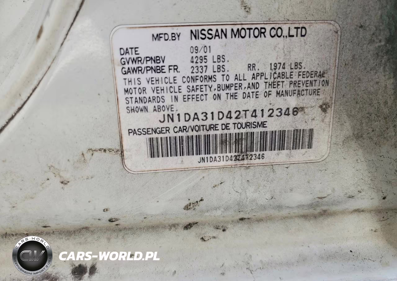 2002 Nissan Maxima Gxe VIN:JN1DA31D42T412346 - 12