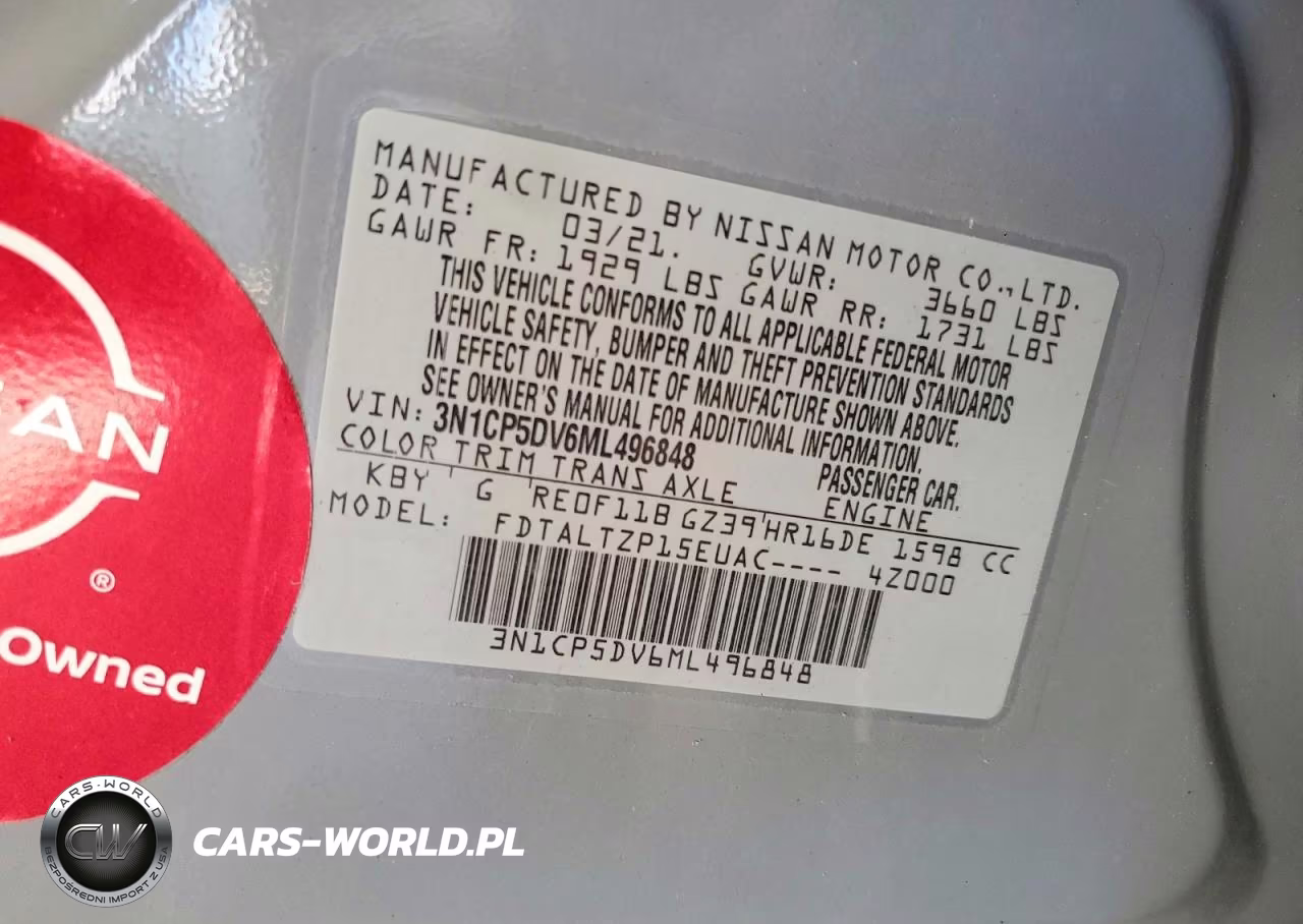 2021 Nissan Kicks VIN:3N1CP5DV6ML496848 - 13