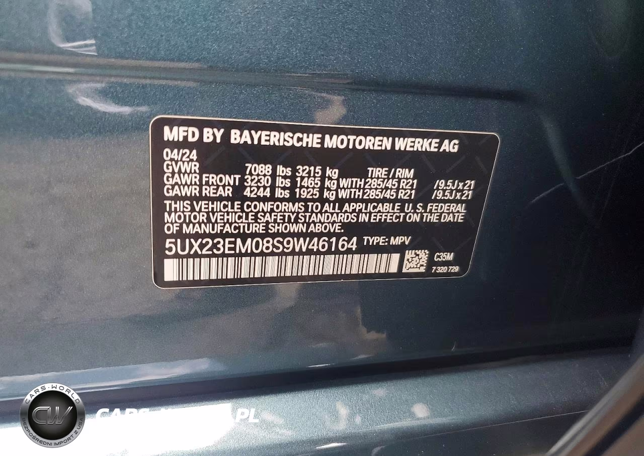 2025 BMW X7 xDrive40I VIN:5UX23EM08S9W46164 - 12