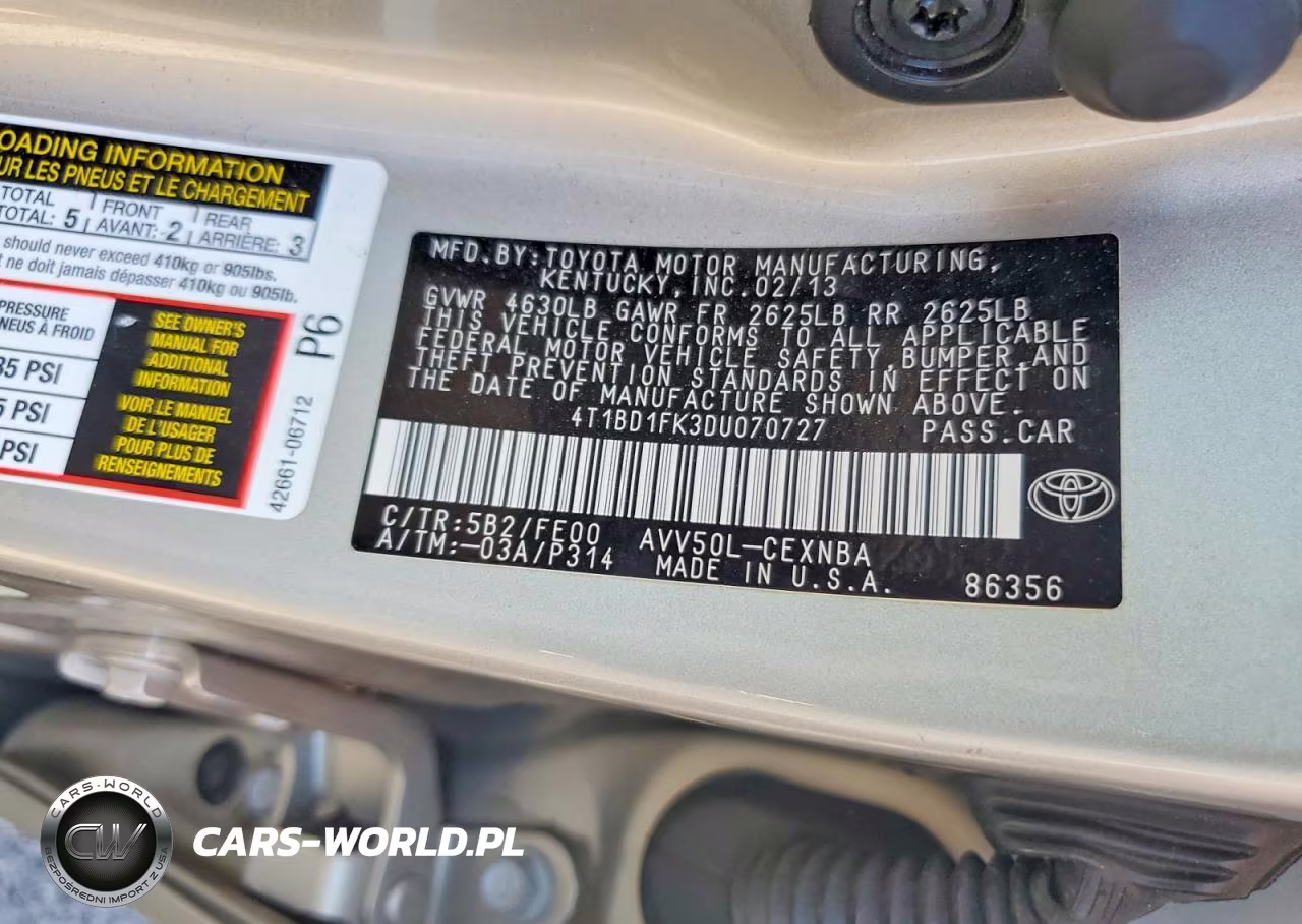 2013 Toyota Camry Hybrid Le VIN:4T1BD1FK3DU070727 - 12